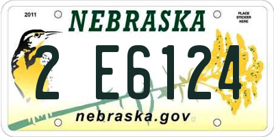 NE license plate 2E6124