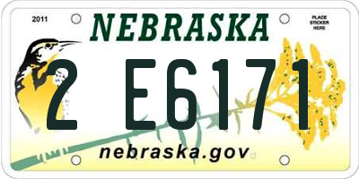 NE license plate 2E6171
