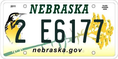 NE license plate 2E6177