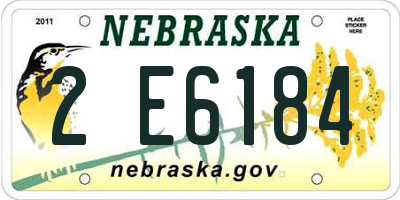 NE license plate 2E6184