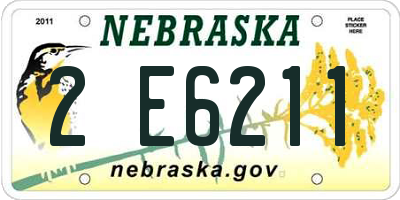NE license plate 2E6211