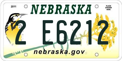 NE license plate 2E6212