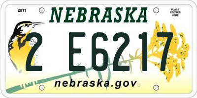 NE license plate 2E6217