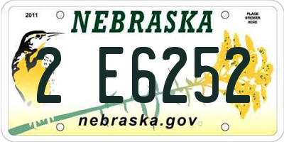 NE license plate 2E6252