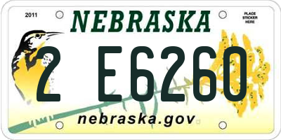 NE license plate 2E6260