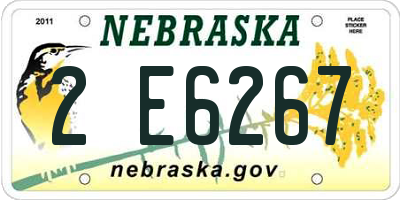 NE license plate 2E6267