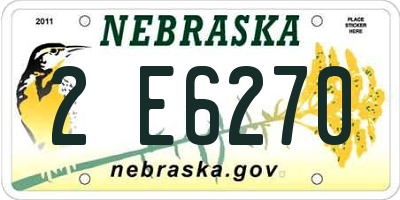 NE license plate 2E6270
