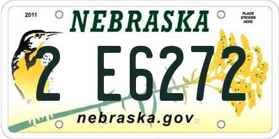 NE license plate 2E6272