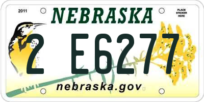 NE license plate 2E6277