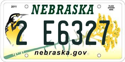 NE license plate 2E6327
