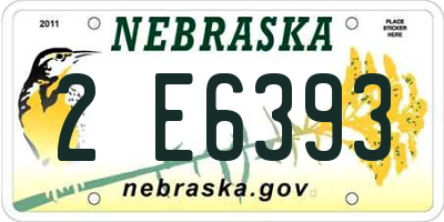 NE license plate 2E6393