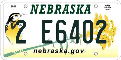 NE license plate 2E6402