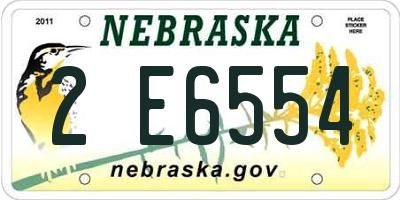 NE license plate 2E6554