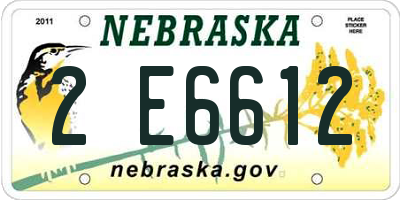 NE license plate 2E6612