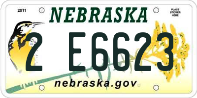 NE license plate 2E6623