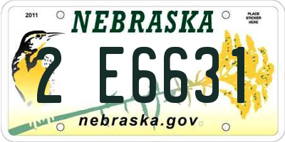 NE license plate 2E6631