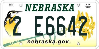 NE license plate 2E6642