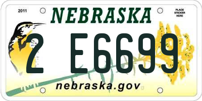 NE license plate 2E6699