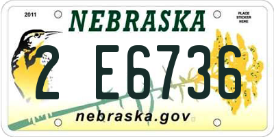 NE license plate 2E6736