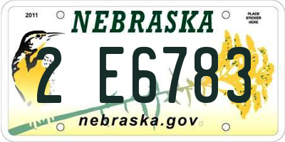 NE license plate 2E6783