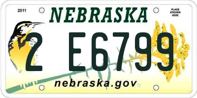 NE license plate 2E6799