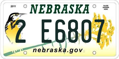 NE license plate 2E6807
