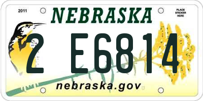 NE license plate 2E6814