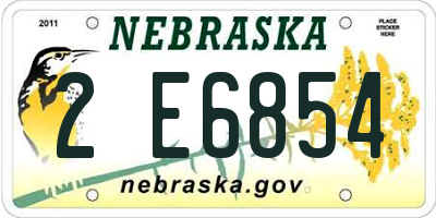 NE license plate 2E6854
