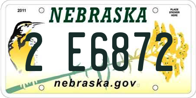 NE license plate 2E6872