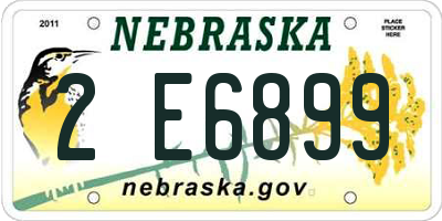 NE license plate 2E6899