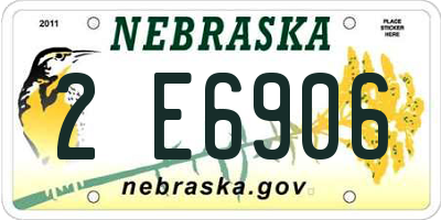 NE license plate 2E6906