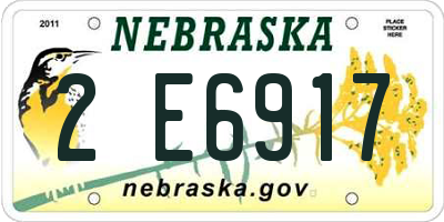 NE license plate 2E6917