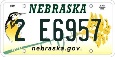NE license plate 2E6957