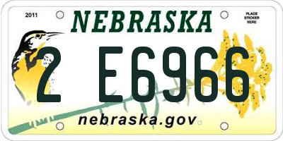 NE license plate 2E6966