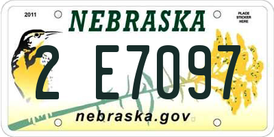 NE license plate 2E7097