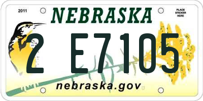 NE license plate 2E7105
