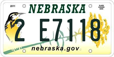 NE license plate 2E7118