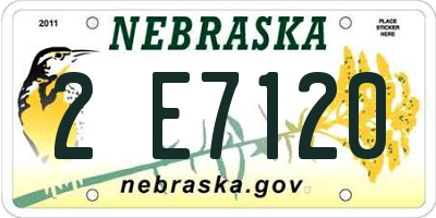 NE license plate 2E7120