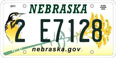 NE license plate 2E7128