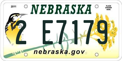 NE license plate 2E7179