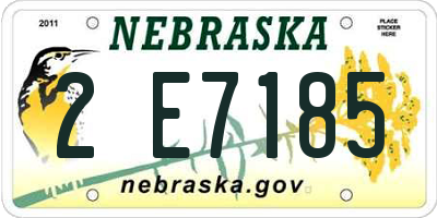 NE license plate 2E7185