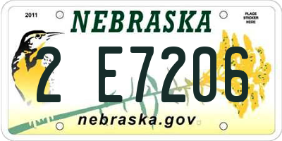 NE license plate 2E7206
