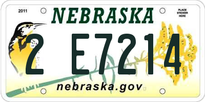 NE license plate 2E7214
