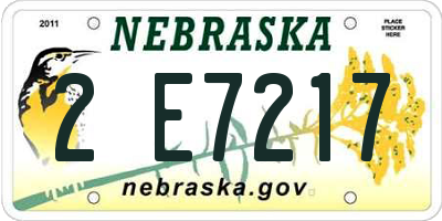 NE license plate 2E7217