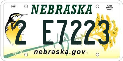 NE license plate 2E7223