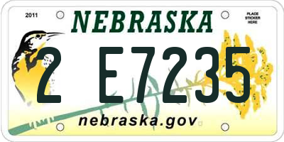 NE license plate 2E7235