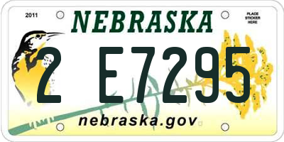 NE license plate 2E7295