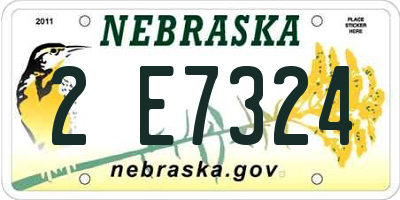 NE license plate 2E7324