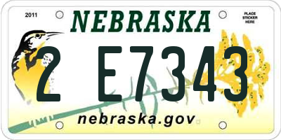 NE license plate 2E7343