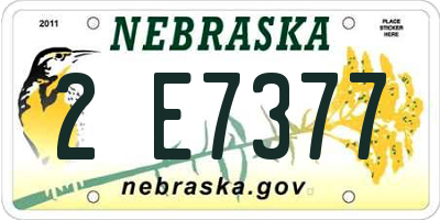 NE license plate 2E7377